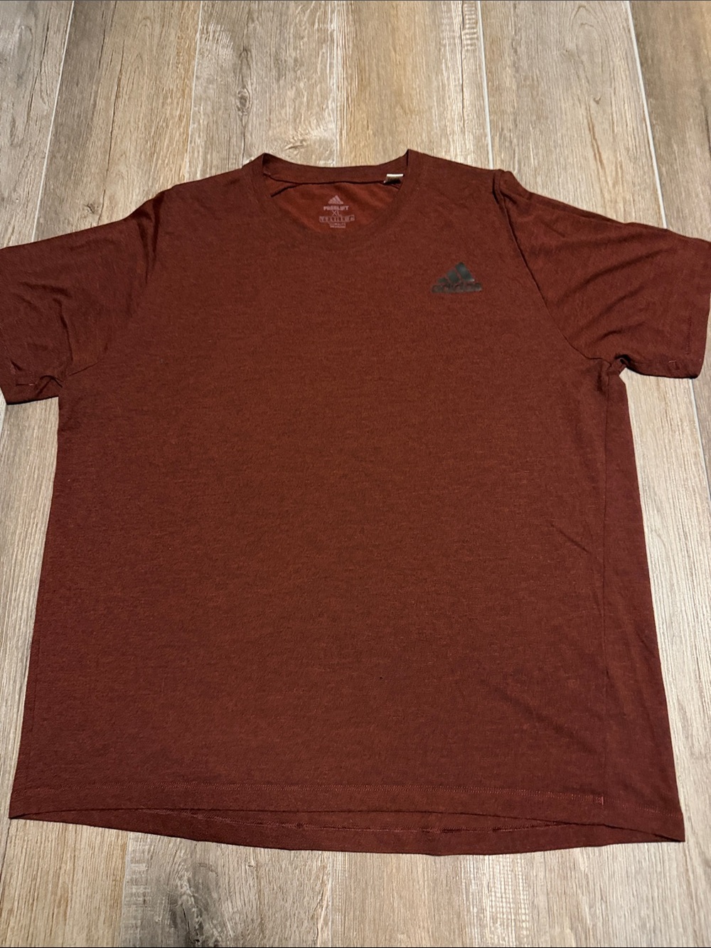 adidas Climalite Men's Maroon Short-Sleeve Crew Tee with Chest Logo